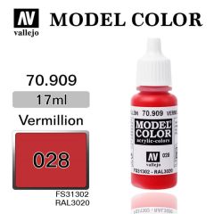 Vallejo 70909 17 ml. (28) Vermillion-Matt, Model Color Serisi Model Boyası