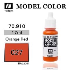 Vallejo 70910 17 ml. (27) Orange Red-Matt, Model Color Serisi Model Boyası