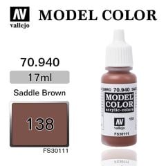 Vallejo 70940 17 ml. (138) Saddle Brown-Matt, Model Color Serisi Model Boyası