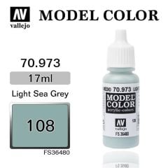 Vallejo 70973 17 ml. (108) Light Sea Grey-Matt, Model Color Serisi Model Boyası