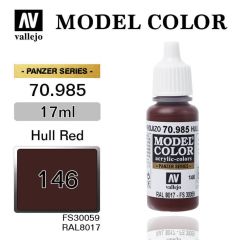 Vallejo 70985 17 ml. (146) Hull Red-Matt, Model Color Serisi Model Boyası