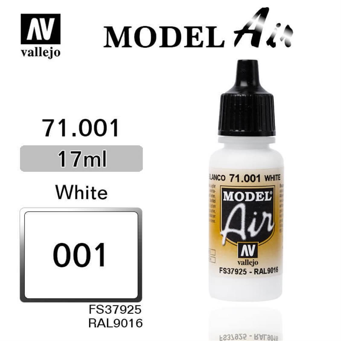 Vallejo 71001 17 ml. White, Model Air Serisi Model Boyası