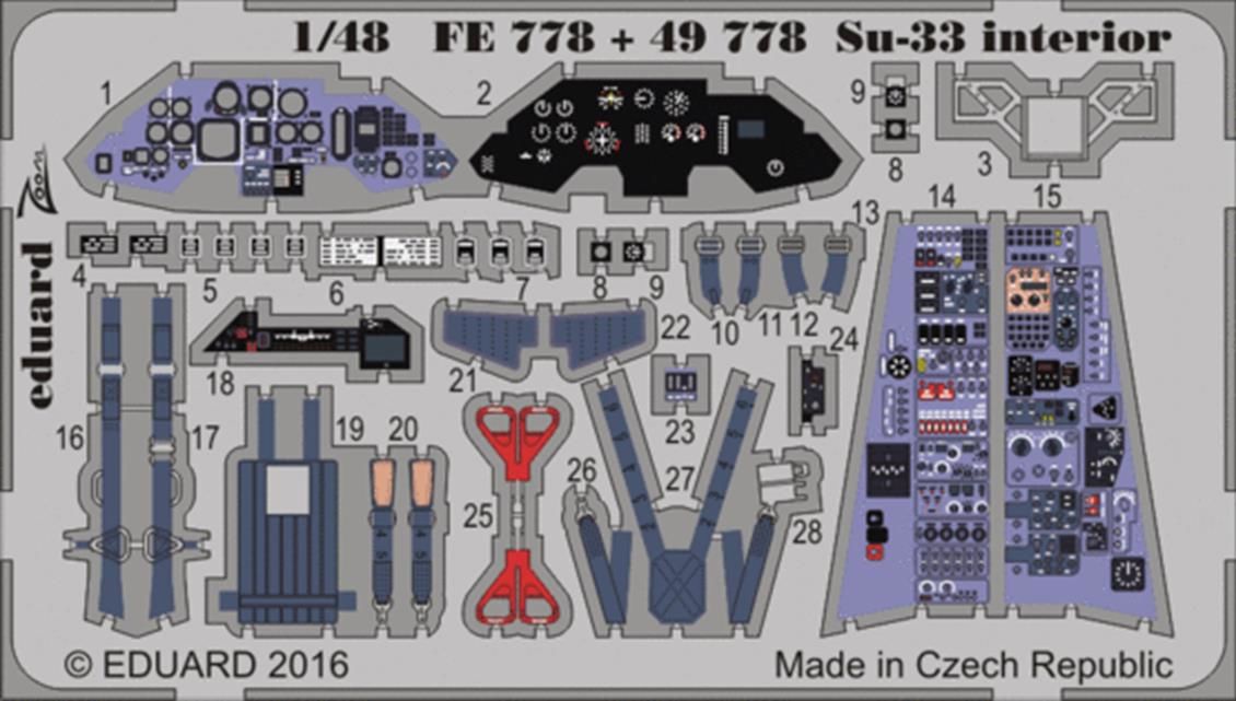 EDUARD FE778 1/48 Su-33 interior FOR KINETIC Maket