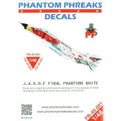 Babibi PB48001 1/48 Jasdf F4-EJ Son Samuray Beyaz Phantom Özel, Dekal Çıkartma