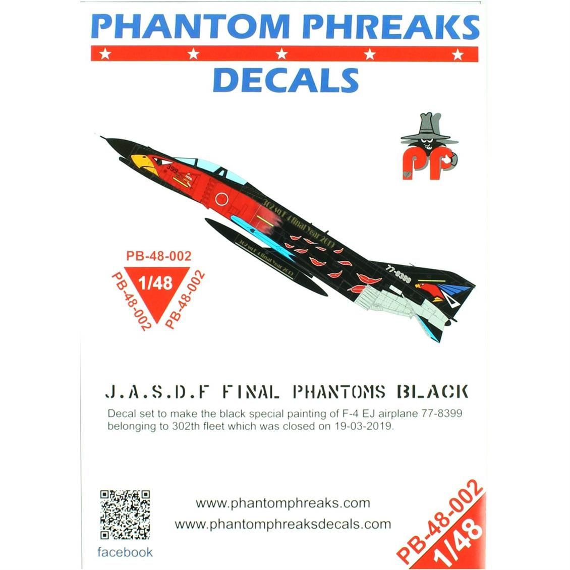 Babibi PB48002 1/48 Jasdf F4-EJ Son Samuray Siyah Phantom Özel, Dekal Çıkartma