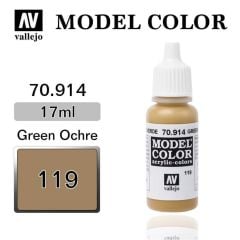 Vallejo 70914 17 ml. (119) Green Ochre-Matt, Model Color Serisi Model Boyası