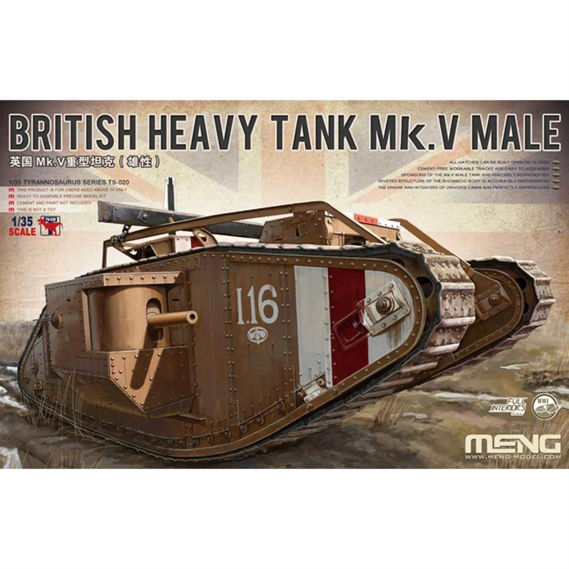 TS-020 1/35 BRITISH HEAVY TANK Mk.V MALE