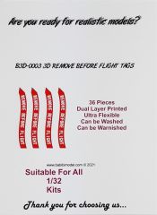 Babibi B3D-0003 1/32 Remove Flight Tags, 3 Boyutlu Dekal Çıkartma