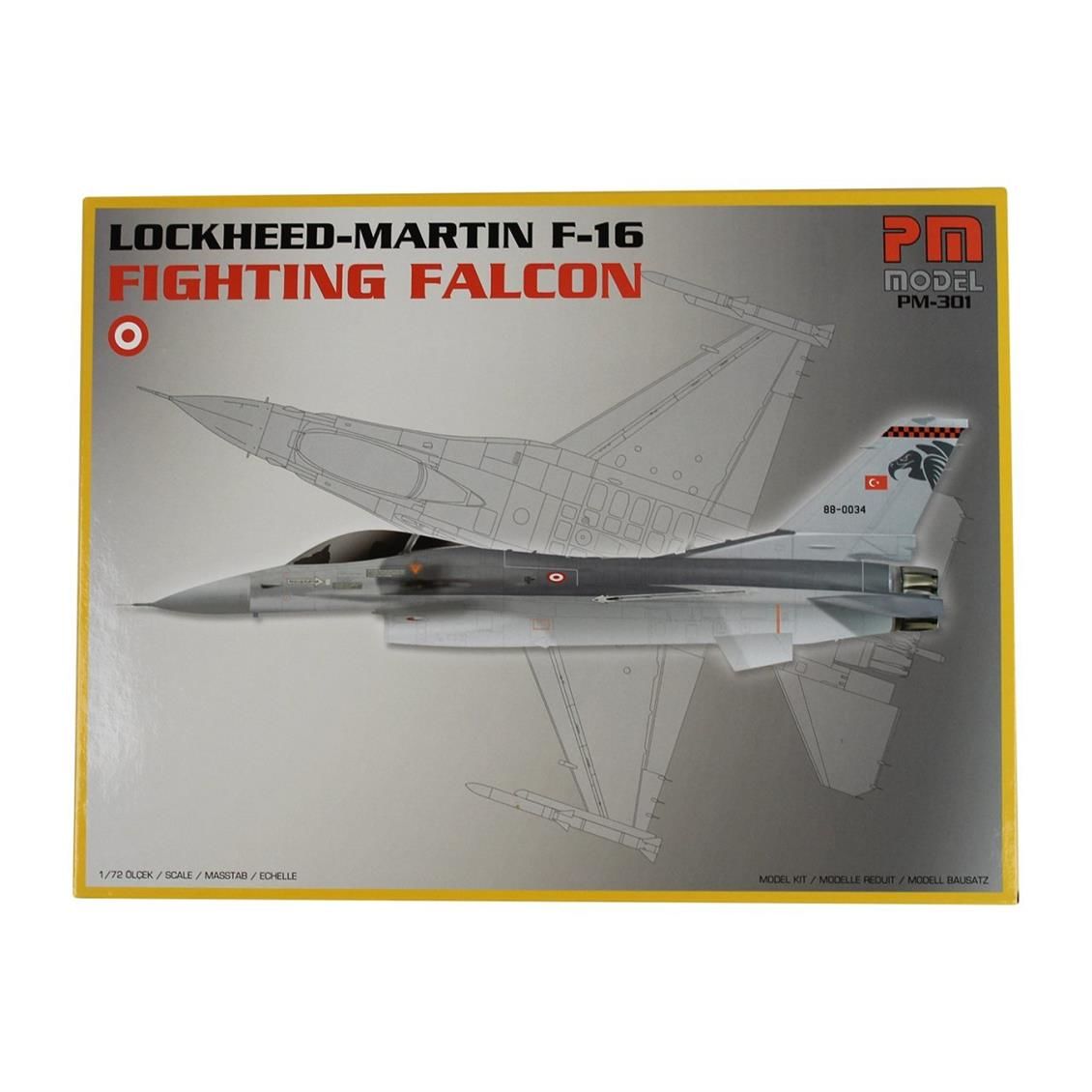 PM Model 301 1/72 F-16 Fighting Falcon Avcı-Bombardıman Uçağı Demonte Plastik Maketi