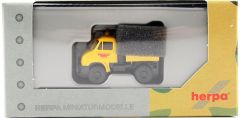 Herpa 746502 1/87 Ölçek Unimog U411 Açık Kasa, Sarı, Sergilemeye Hazır Model Araç