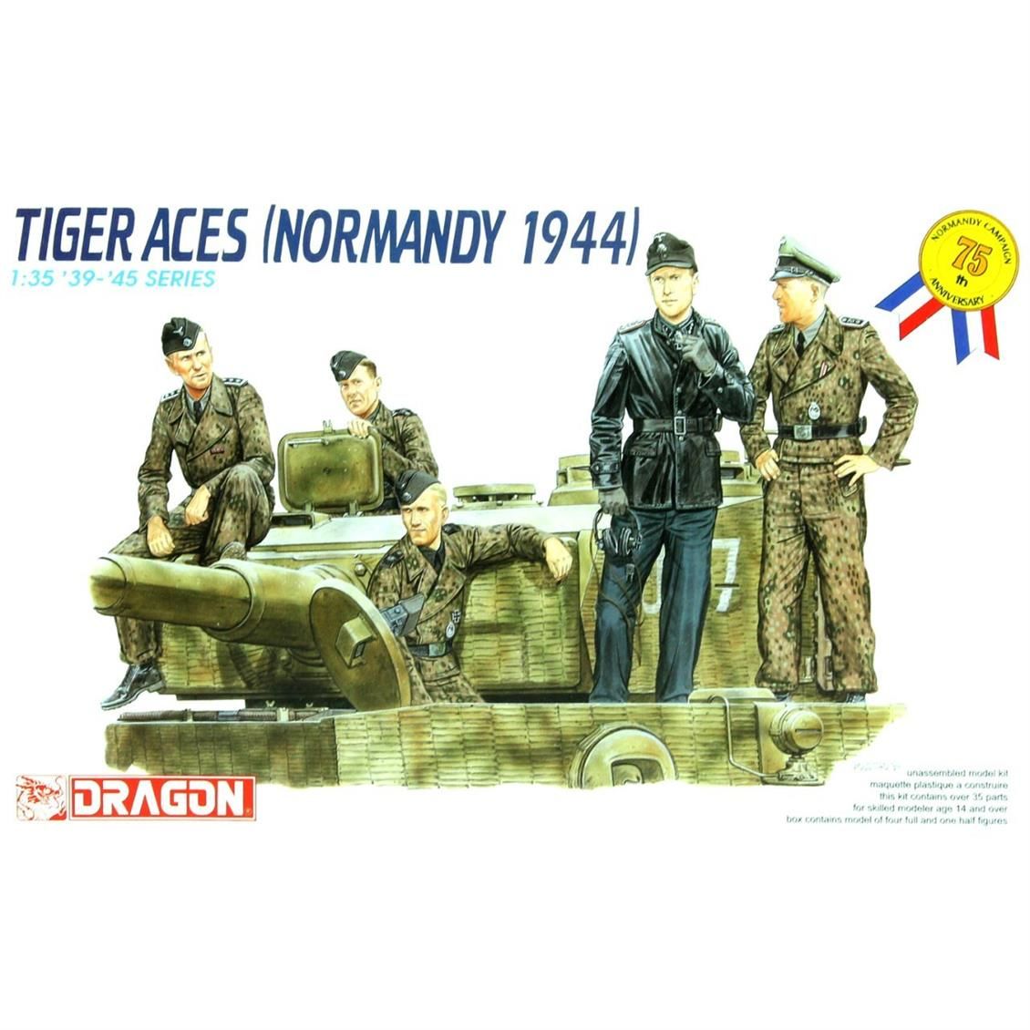 Dragon 6028 1/35 Ölçek Tiger Aces (Normandy 1944) Asker Figürleri Plastik Model Kiti