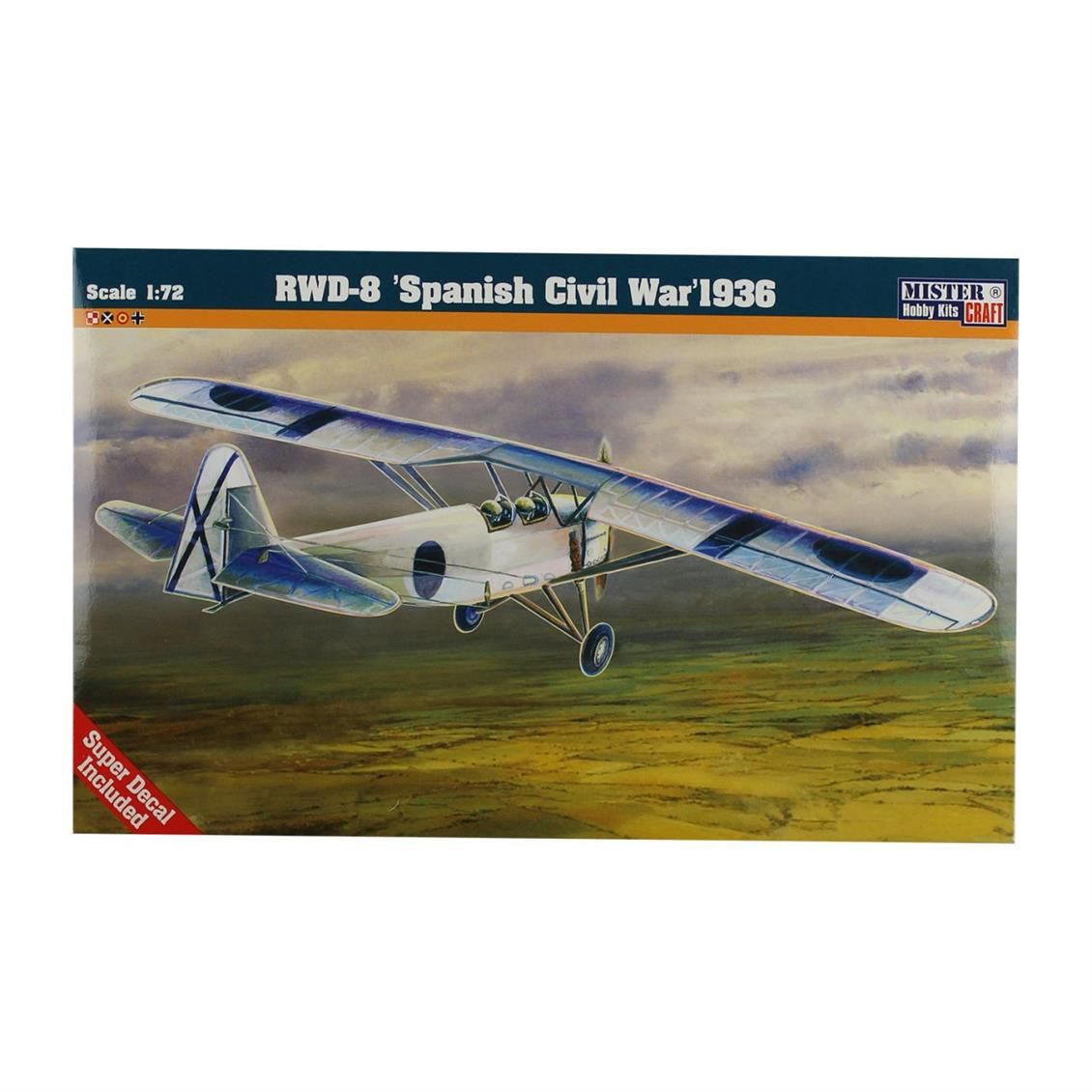 Mistercraft B046 1/72 RWD-8 (İspanyol İç Savaşı) 1936 Savaş Uçağı Demonte Plastik Maketi