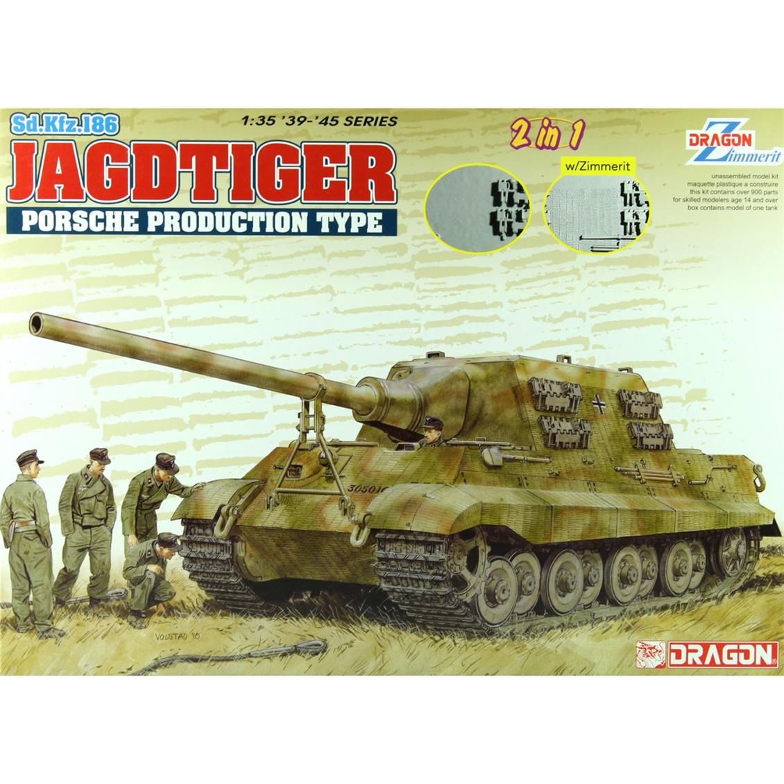 Dragon 6925 1/35 Sd.Kfz.186 Jagdtiger Tank Maketi w/Zimmerit