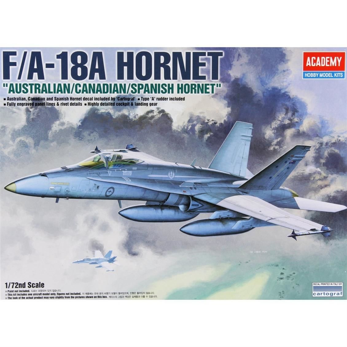 Academy 12419 1/72 F/A-18A Hornet Savaş Uçağı Demonte Plastik Maketi