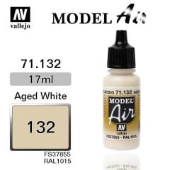 Vallejo 71132 17 ml. Aged White, Model Air Serisi Model Boyası