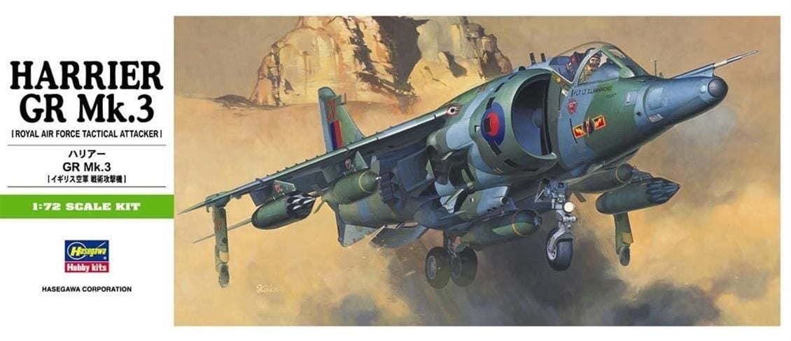 Hasegawa B6 00236 1/72 Ölçek Harrier GR. Mk.3 Savaş Uçağı Plastik Model Kiti