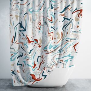 Banyo Perdesi 1x180x200 Tek Kanat Duş Perdesi Halka Hediyeli Duşakabin Perdesi Multicolored