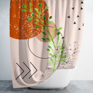 Banyo Perdesi 1x180x200 Tek Kanat Duş Perdesi Halka Hediyeli Duşakabin Perdesi Ruscus