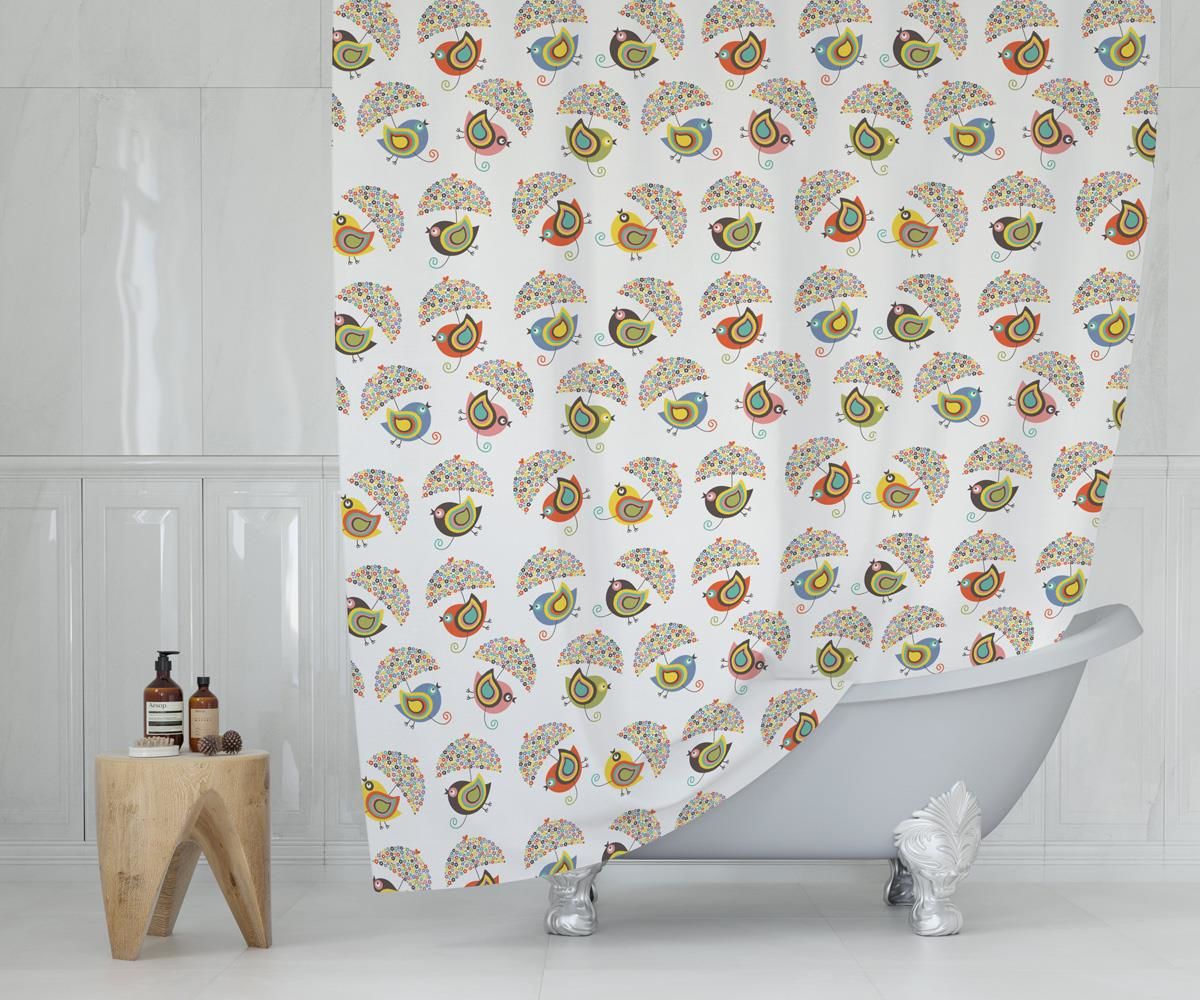 Banyo Perdesi 1x180x200 Tek Kanat Duş Perdesi Halka Hediyeli Duşakabin Perdesi 8952