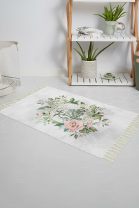 Banyo Paspas Ve Tek Kanat Duş Perdesi 1x180x200 Set Banyo Halısı Angel