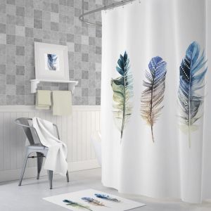 Banyo Perdesi 1x180x200 Tek Kanat Duş Perdesi Halka Hediyeli Duşakabin Perdesi Plume