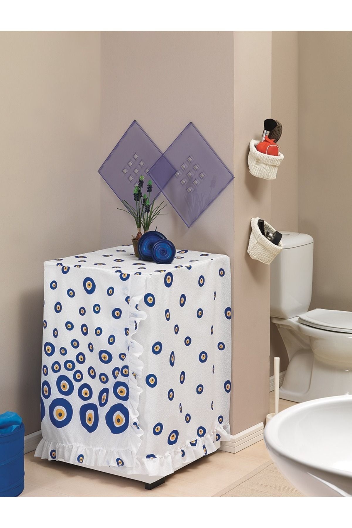 Banyo Perdesi 1x100x200 Tek Kanat Duş Perdesi Halka Hediyeli Ve Çamaşır Makina Örtüsü 3795
