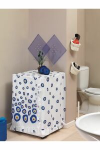 Banyo Perdesi 1x100x200 Tek Kanat Duş Perdesi Halka Hediyeli Ve Çamaşır Makina Örtüsü 3795
