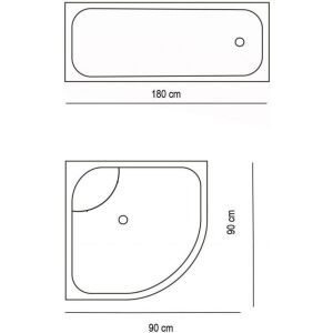 Banyo Paspas Ve Tek Kanat Duş Perdesi 1x180x200 Set Banyo Halısı 8441