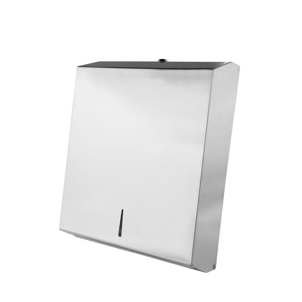 Paslanmaz Kağıt Havlu Dispanseri 200'lü Banyo Mutfak Otel Restorant Z Katlama Havluluk Krom