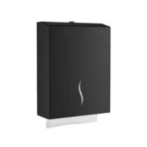 Paslanmaz Kağıt Havlu Dispanseri 400'lü Banyo Mutfak Otel Restorant Z Katlama Havluluk Siyah