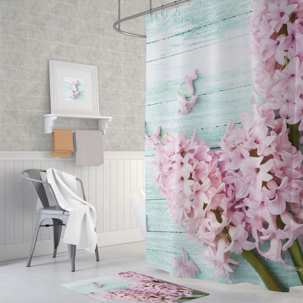 Zethome Tropik Lilac Banyo Duş Perdesi Tek Kanat 1x180x200