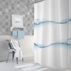 Banyo Perdesi 1x180x200 Tek Kanat Duş Perdesi Halka Hediyeli Duşakabin Perdesi Waterdrop