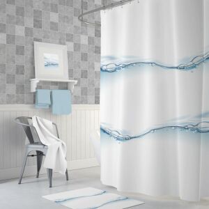 Banyo Perdesi 1x180x200 Tek Kanat Duş Perdesi Halka Hediyeli Duşakabin Perdesi Waterdrop