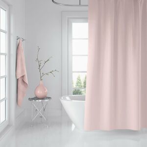 Banyo Perdesi 1x120x200 Tek Kanat Duş Perdesi Halka Hediyeli Duşakabin Perdesi 0010 Pudra