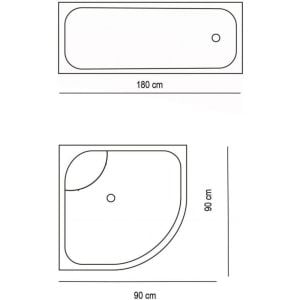 Banyo Paspas Ve Tek Kanat Duş Perdesi 1x180x200 Set Banyo Halısı Big Ben