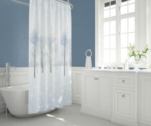 Banyo Perdesi 1x180x200 Tek Kanat Duş Perdesi Halka Hediyeli Duşakabin Perdesi 8759