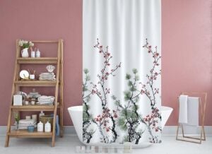 Banyo Perdesi 1x180x200 Tek Kanat Duş Perdesi Halka Hediyeli Duşakabin Perdesi 7766