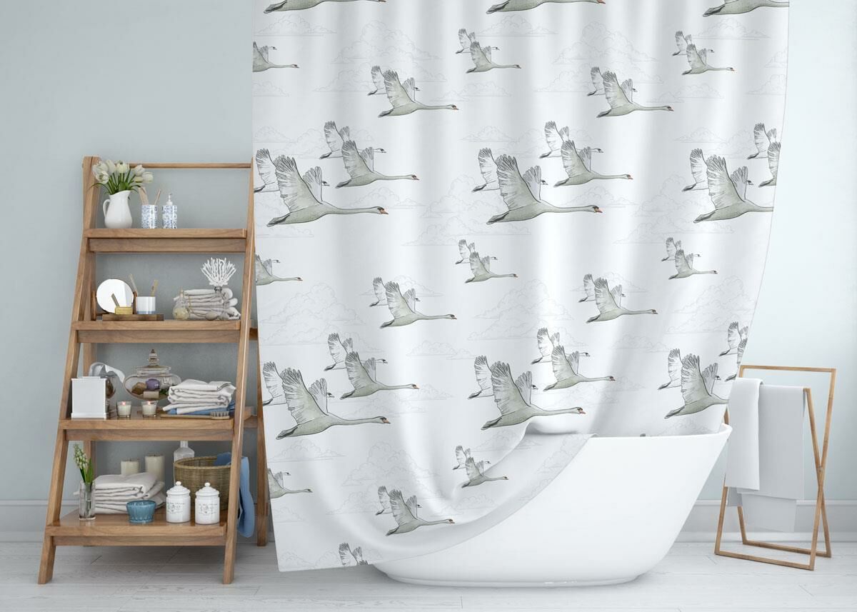 Banyo Perdesi 1x180x200 Tek Kanat Duş Perdesi Halka Hediyeli Duşakabin Perdesi 6771
