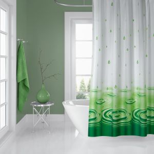 Banyo Perdesi 2x120x200 Çift Kanat Duş Perdesi Halka Hediyeli Duşakabin Perdesi 5020 Yeşil