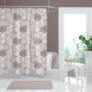 Banyo Perdesi 2x120x200 Çift Kanat Duş Perdesi Halka Hediyeli Duşakabin Perdesi 2345