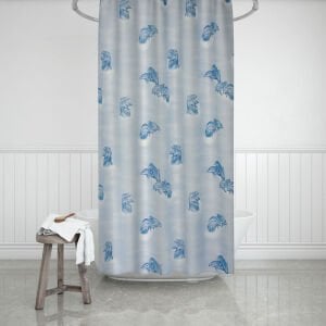 Banyo Perdesi 2x110x200 Çift Kanat Duş Perdesi Halka Hediyeli 7085