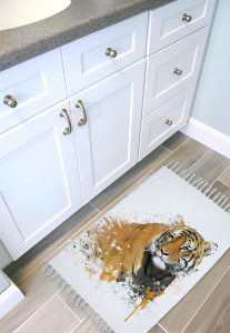 Banyo Paspas Ve Tek Kanat Duş Perdesi 1x180x200 Set Banyo Halısı Tiger