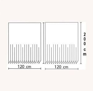 Banyo Perdesi 2x120x200 Çift Kanat Duş Perdesi Halka Hediyeli 3182