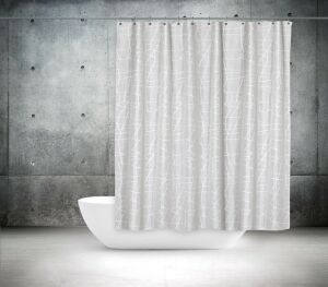 Banyo Perdesi 2x120x200 Çift Kanat Duş Perdesi Halka Hediyeli 3182