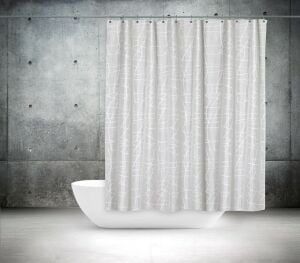 Banyo Perdesi 2x120x200 Çift Kanat Duş Perdesi Halka Hediyeli 3182