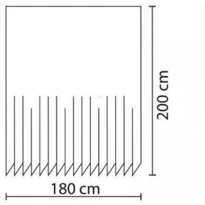 Banyo Perdesi 1x180x200 Tek Kanat Duş Perdesi Halka Hediyeli Duşakabin Perdesi Dotted
