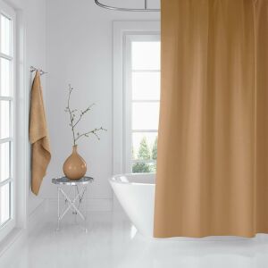 Banyo Perdesi 2x120x200 Çift Kanat Duş Perdesi Halka Hediyeli Duşakabin Perdesi 0010 Bej