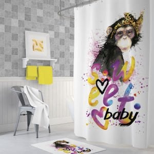 Banyo Perdesi 1x180x200 Tek Kanat Duş Perdesi Halka Hediyeli Duşakabin Perdesi Sweet Baby
