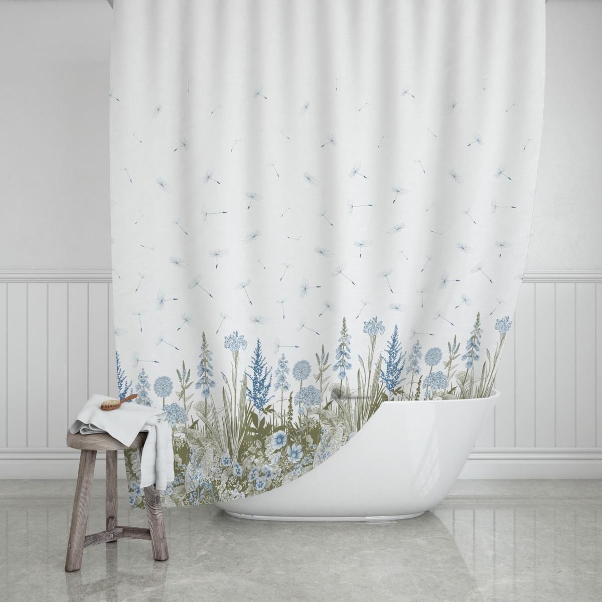 Banyo Perdesi 1x180x200 Tek Kanat Duş Perdesi Halka Hediyeli Duşakabin Perdesi 2558
