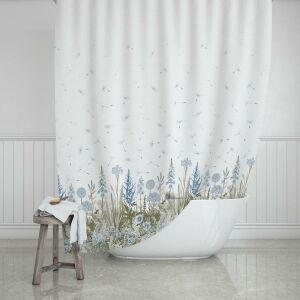 Banyo Perdesi 1x180x200 Tek Kanat Duş Perdesi Halka Hediyeli Duşakabin Perdesi 2558